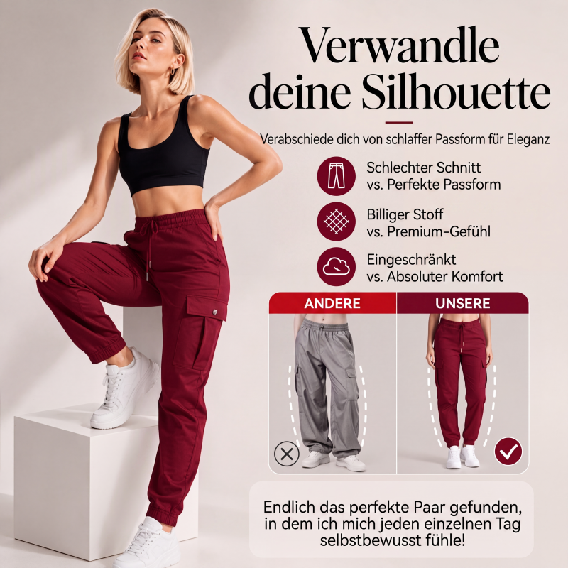 📢🎉50%Rabatt!!!🛍️✨ Legere Cargohosen für Damen mit Kordelzug im Bund