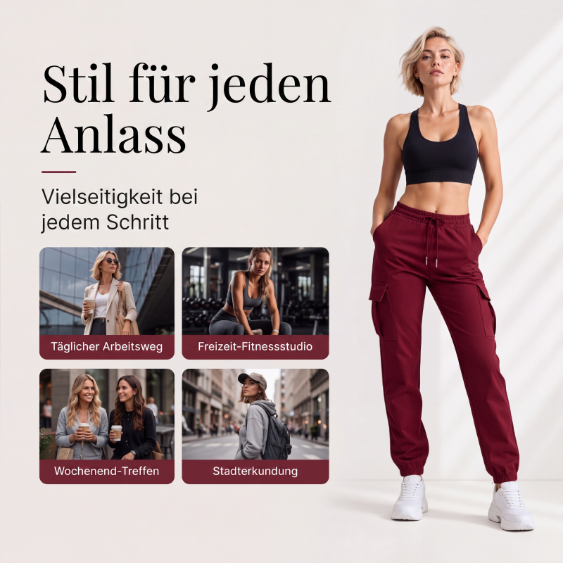 📢🎉50%Rabatt!!!🛍️✨ Legere Cargohosen für Damen mit Kordelzug im Bund