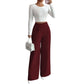 📢📢50%Rabatt!!!🎉🧧 Aktionspreis = halber Preis – ein Schnäppchen! Elegante hochtaillierte Weithosen für Damen