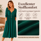 📢📢50%Rabatt!!!🎉✨Damen V-Ausschnitt Knopf-Plisseekleid