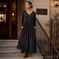 📢📢50%Rabatt!!!🎉✨Damen V-Ausschnitt Knopf-Plisseekleid