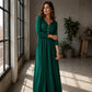 📢📢50%Rabatt!!!🎉✨Damen V-Ausschnitt Knopf-Plisseekleid