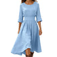 📢📢50%Rabatt!!!🎉✨Legeres Freizeitkleid für Damen mit taillenbetonendem Zug