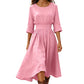 📢📢50%Rabatt!!!🎉✨Legeres Freizeitkleid für Damen mit taillenbetonendem Zug