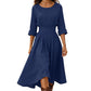 📢📢50%Rabatt!!!🎉✨Legeres Freizeitkleid für Damen mit taillenbetonendem Zug