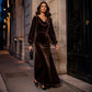 📢📢50%Rabatt!!!🎉✨Elegantes Samtkleid mit Wasserfallkragen für Damen
