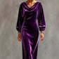 📢📢50%Rabatt!!!🎉✨Elegantes Samtkleid mit Wasserfallkragen für Damen