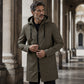 Mittellange Windjacke mit Kapuze für Herren