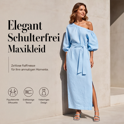 📢📢50%Rabatt!!!🎉✨Elegantes One-Shoulder-Kleid mit Gürtel für Damen