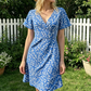 📢📢50%Rabatt!!!🎉✨Sommerliches Blumenkleid mit V-Ausschnitt für Damen
