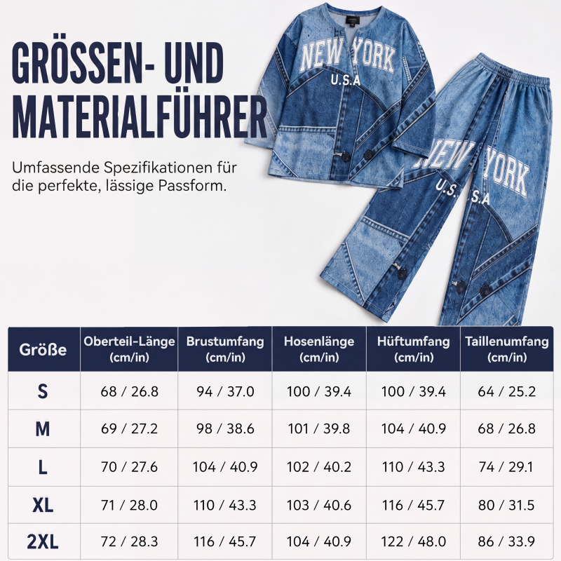 📢🎉50%Rabatt!!!🛍️✨Langarm-Oberteil mit Weithosen-Set für Damen