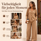 📢📢50%Rabatt!!!🎉✨Damen-Set mit V-Ausschnitt, langärmligem Oberteil und weitem Bein