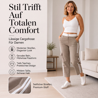 📢📢50%Rabatt!!!🎉✨Sportliche Capri-Cargohose für Damen mit Seitenstreifen
