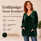 📢📢50%Rabatt!!!🎉✨Samt-Oberteil für Damen mit V-Ausschnitt und langen Ärmeln