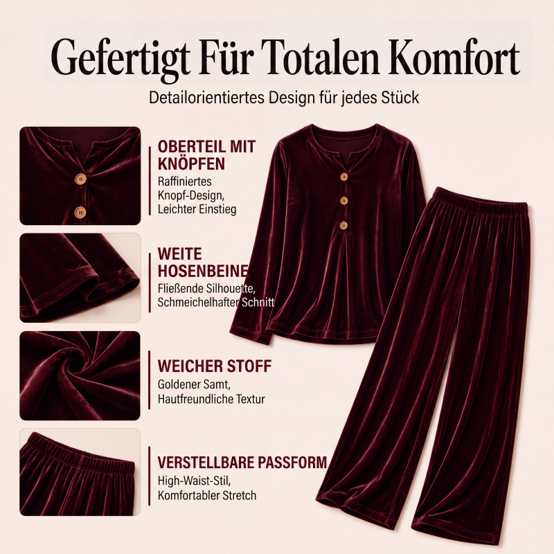📢📢50%Rabatt!!!🎉✨Zweiteiliges Samt-Freizeit-Loungewear-Set für Damen