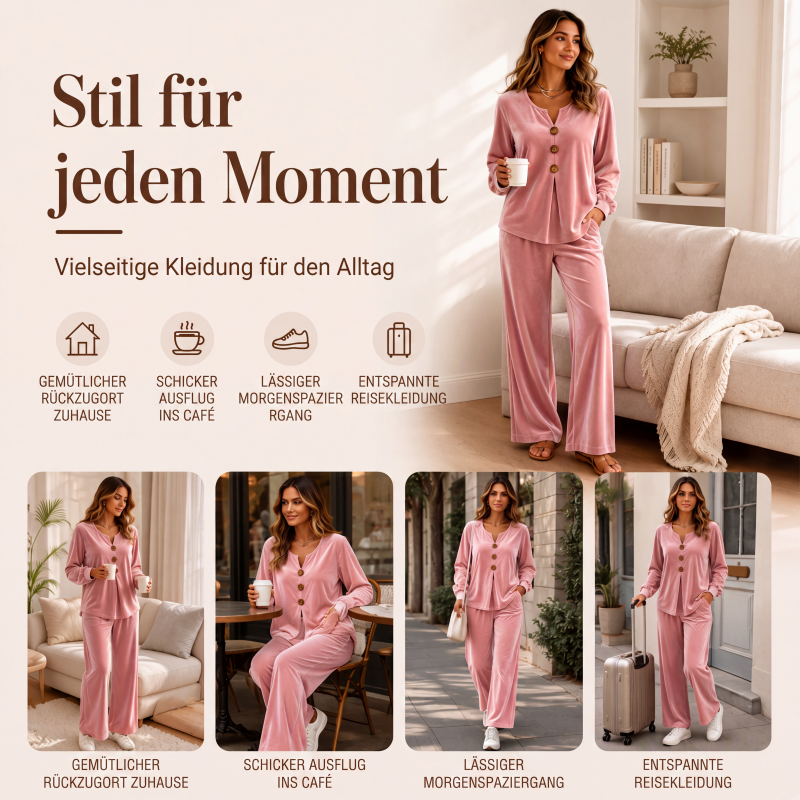 📢📢50%Rabatt!!!🎉✨Zweiteiliges Samt-Freizeit-Loungewear-Set für Damen