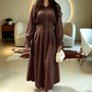 📢📢50%Rabatt!!!🎉✨Langarm-Hemdkleid für Damen mit Faltenbund