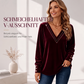 👚 Damen Samtoberteil mit V-Ausschnitt & langen Ärmeln – Edler Glanz, weicher Samt & feminine Silhouette | Perfekt für Alltag, Büro & besondere Anlässe – Jetzt -50%!