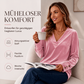 👚 Damen Samtoberteil mit V-Ausschnitt & langen Ärmeln – Edler Glanz, weicher Samt & feminine Silhouette | Perfekt für Alltag, Büro & besondere Anlässe – Jetzt -50%!