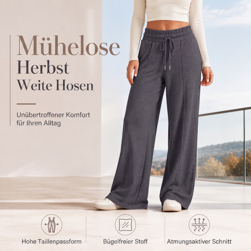 💎👖 Neuheiten – Hoch taillierte Weitbeinhose mit Kordelzug – bequem und elegant
