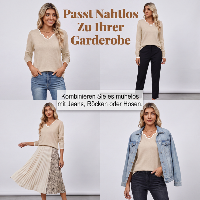 📢📢50%Rabatt!!!🎉✨Lässiges Strickoberteil mit langen Ärmeln für Damen