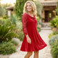 📢📢50%Rabatt!!!🎉✨Damen elegantes Kleid mit drapiertem Ausschnitt und Paillettenärmeln.