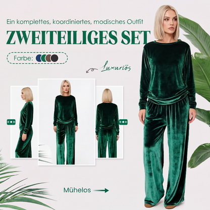 📢📢50%Rabatt!!!🎉✨Zweiteiliges Samt-Set für Damen: Oberteil & Hose