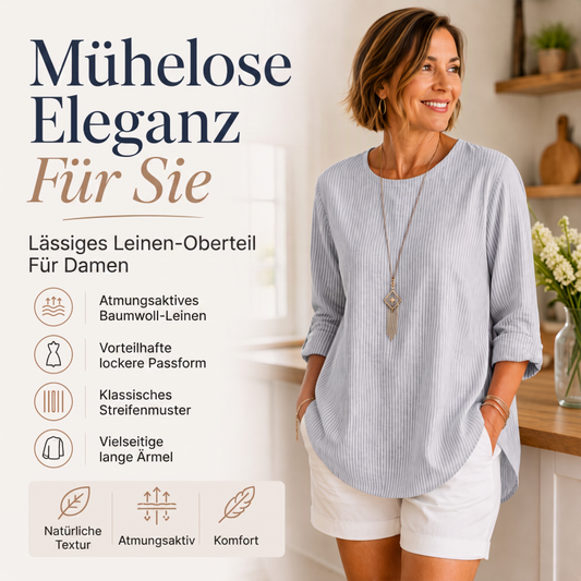 📢📢50%Rabatt!!!🎉✨Leger gestreiftes Langarmshirt für Damen