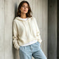 📢📢50%Rabatt!!!🎉✨Legerer Strickpullover mit Kapuze für Damen