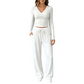 📢📢50%Rabatt!!!🎉✨Damen-Set aus V-Ausschnitt-Langarmshirt und Weithosen