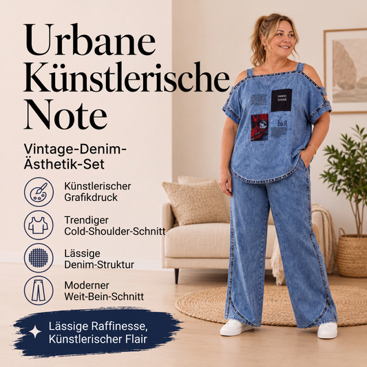 📢📢50%Rabatt!!!🎉✨Schulterfreies Oberteil für Damen mit weit geschnittenen Hosen