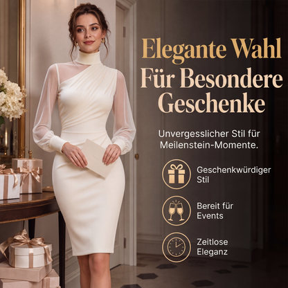 📢📢50%Rabatt!!!🎉✨Damen Bodycon-Kleid aus Netzstoff mit Stehkragen