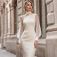 📢📢50%Rabatt!!!🎉✨Damen Bodycon-Kleid aus Netzstoff mit Stehkragen