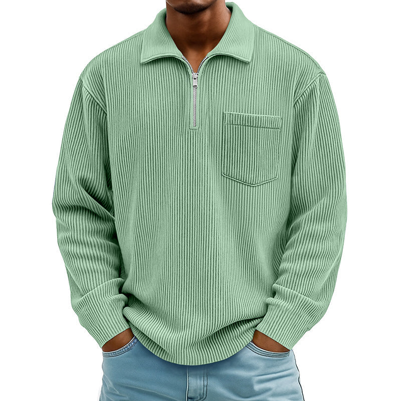 📢📢50%Rabatt!!!🎉✨Herren Freizeit Rippstrick Halbzip Pullover