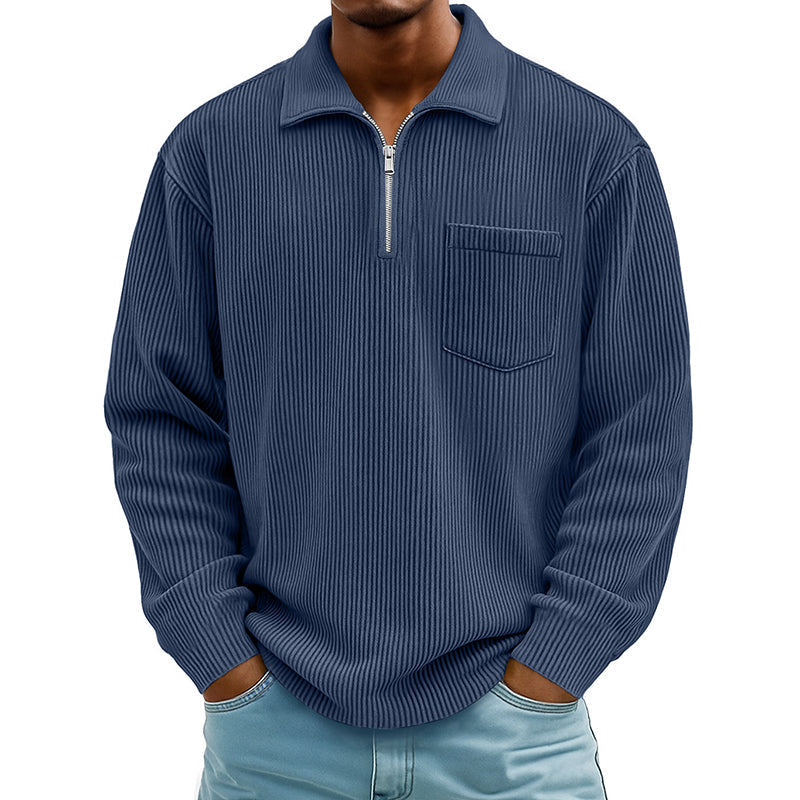 📢📢50%Rabatt!!!🎉✨Herren Freizeit Rippstrick Halbzip Pullover