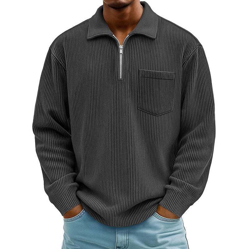 📢📢50%Rabatt!!!🎉✨Herren Freizeit Rippstrick Halbzip Pullover