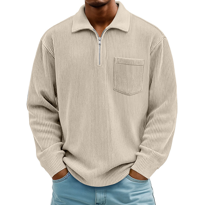 📢📢50%Rabatt!!!🎉✨Herren Freizeit Rippstrick Halbzip Pullover