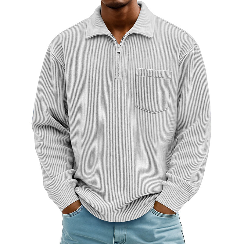 📢📢50%Rabatt!!!🎉✨Herren Freizeit Rippstrick Halbzip Pullover