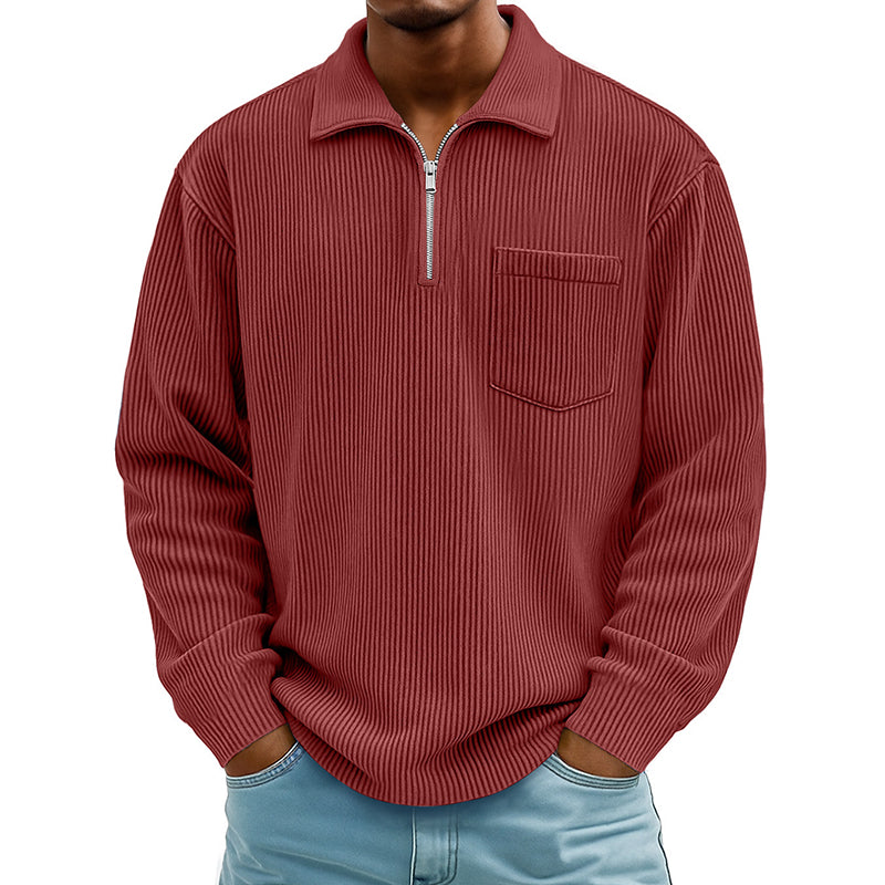 📢📢50%Rabatt!!!🎉✨Herren Freizeit Rippstrick Halbzip Pullover