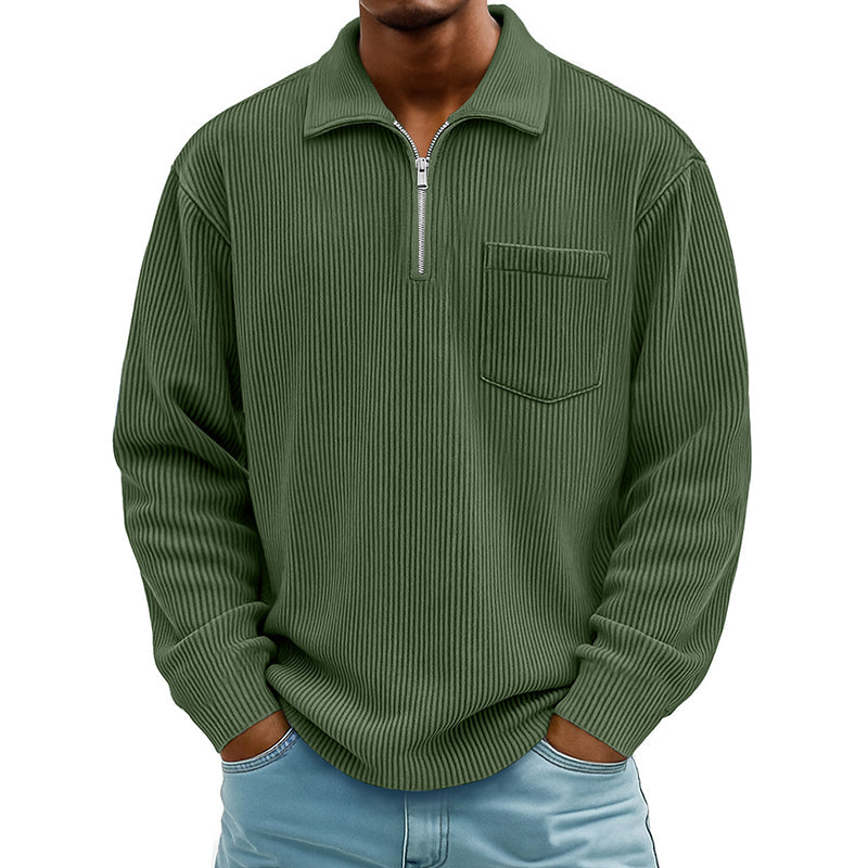 📢📢50%Rabatt!!!🎉✨Herren Freizeit Rippstrick Halbzip Pullover
