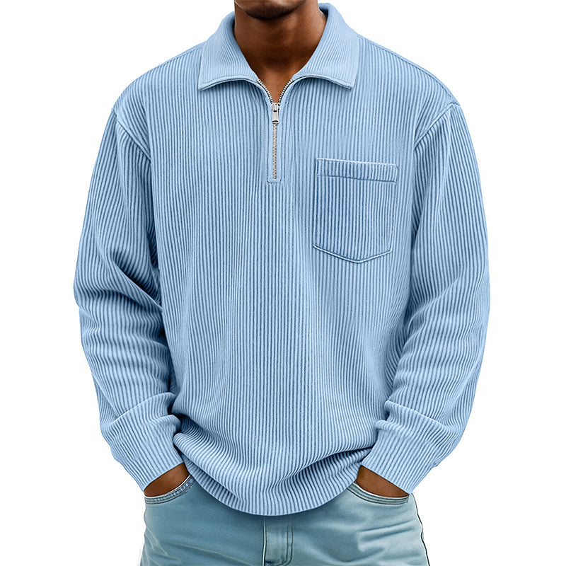 📢📢50%Rabatt!!!🎉✨Herren Freizeit Rippstrick Halbzip Pullover