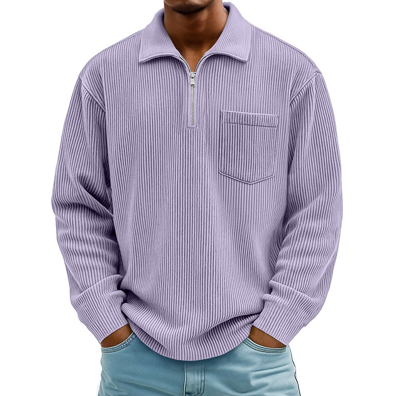 📢📢50%Rabatt!!!🎉✨Herren Freizeit Rippstrick Halbzip Pullover