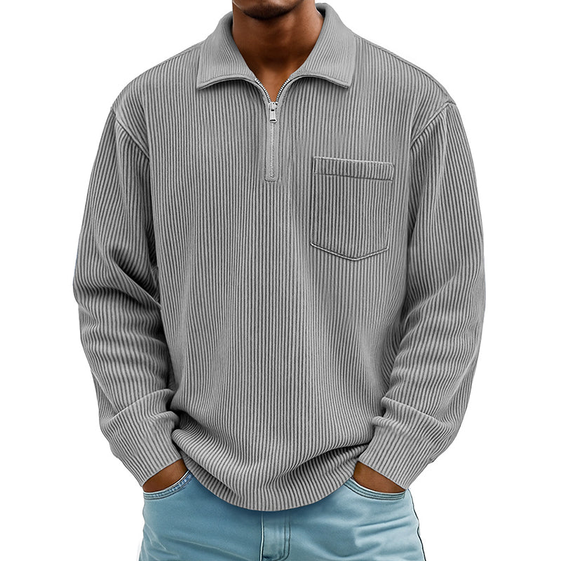 📢📢50%Rabatt!!!🎉✨Herren Freizeit Rippstrick Halbzip Pullover