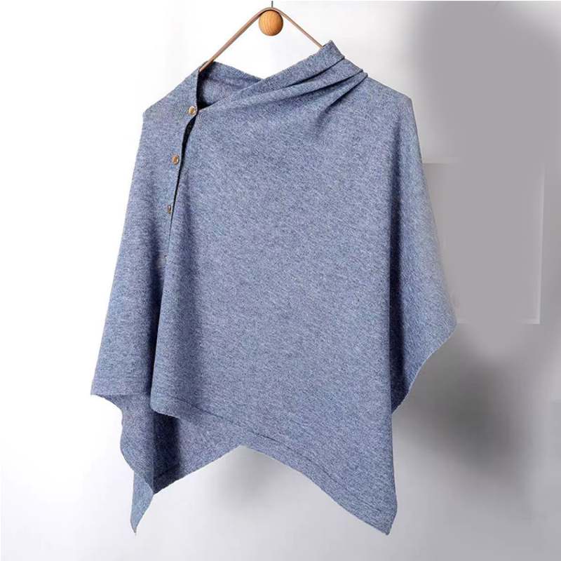 📢📢50%Rabatt!!!🎉✨Stilvoller Damen-Poncho mit seitlichen Knöpfen