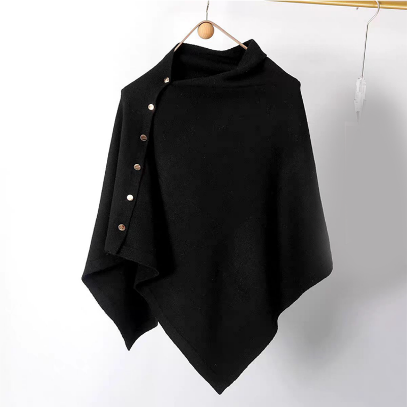 📢📢50%Rabatt!!!🎉✨Stilvoller Damen-Poncho mit seitlichen Knöpfen