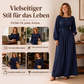 Gestreiftes Maxikleid für Damen mit elastischer Taille