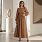 Gestreiftes Maxikleid für Damen mit elastischer Taille