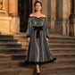 📢📢50%Rabatt!!!🎉✨Damen Samt-Midikleid mit Carmen-Ausschnitt