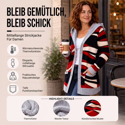 📢📢50%Rabatt!!!🎉✨Strickcardigan mit Kapuze und Plüschfutter für Damen