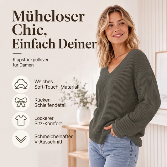 📢📢50%Rabatt!!!🎉✨Elegantes Strickoberteil für Damen mit Schleife am Rücken